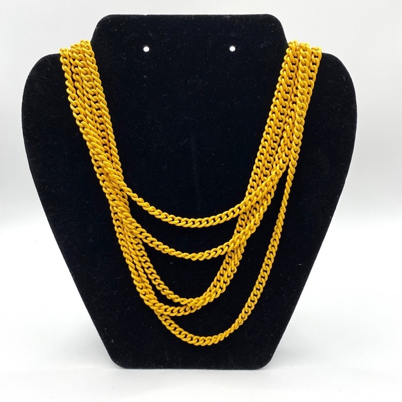 Vintage Yellow Chain Necklace - Picture 5 of 5